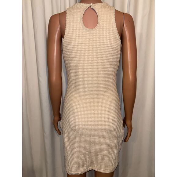 Mebius Beige Textured Sleeveless Dress Size Small - Picture 4 of 6
